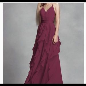 WHITE BY VERA WANG Chiffon Bridesmaid Dress